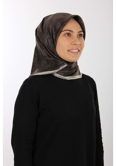 AKER Koyu Gri Twill İpek Eşarp 7208713 - 972 - 90x90 / Siyah Siyah