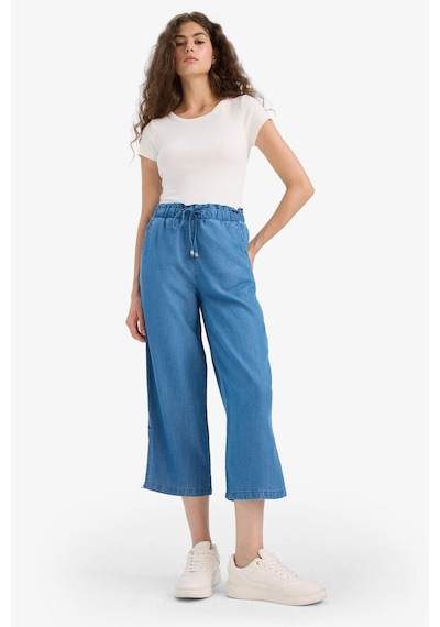 Defacto Pull On Culotte Yüksek Esnek Belli Tensel Yıkamalı İnce Jean Pantolon D8241ax25smnm28 Mavi