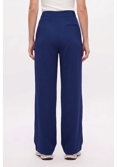 Ritnice Line Kadın Likralı Cırt Kapama Saks Mavi Palazzo Pantolon