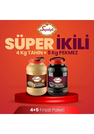 Seyidoğlu Tahin 4000 G & Üzüm Pekmezi 5 Kg Kova Takım Set