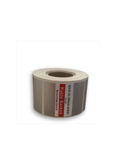 50x30 Silvermat Etiket | Rulo Demirbaş Etiketi