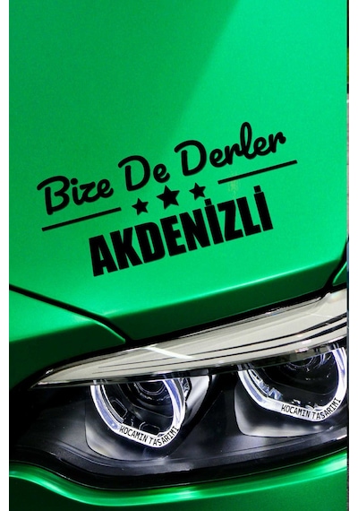 Mersin Akdeniz Klasik Siyah Sticker Mersin Bize De Derler Akdenizli 40x15 Cm Oto Sticker 40 CM - Siyah