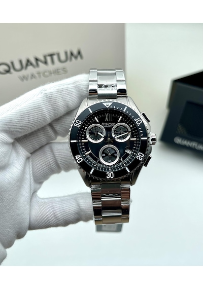 Quantum Pwg1123 Erkek Orjinal Kol Saati Sport Çelik İçi Siyah Fonksiyonlu Takvimli + Hakiki Deri Kartlık Cüzdan Hediyeli Çok Renkli