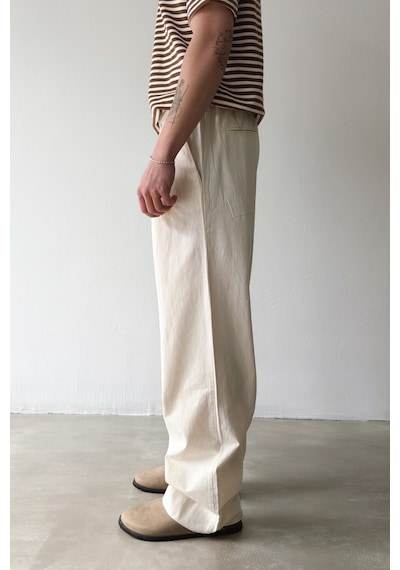 Flaw Basic Baggy Pantolon-29269 Bej