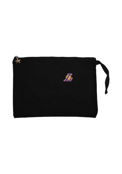 Los Angeles Lakers Logo Siyah Clutch Astarlı Cüzdan / El Çantası Siyah