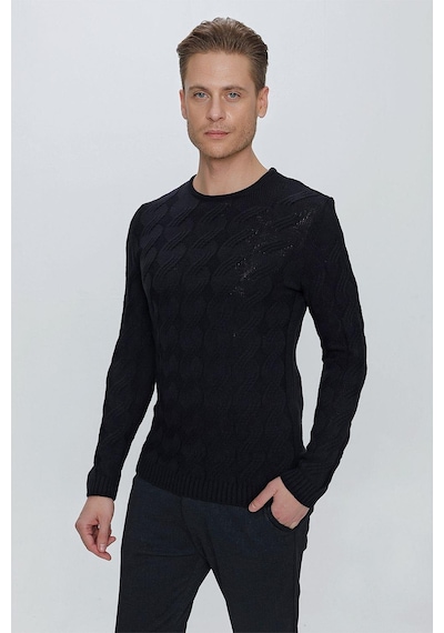 Efor Tr 856 Slim Fit Lacivert Klasik Triko Lacivert