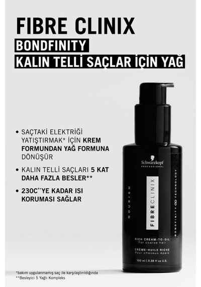 Fibre Clinix Kalın Telli Saçlar İçin Onarım Yağı 100ml Rich Cream-to-oil
