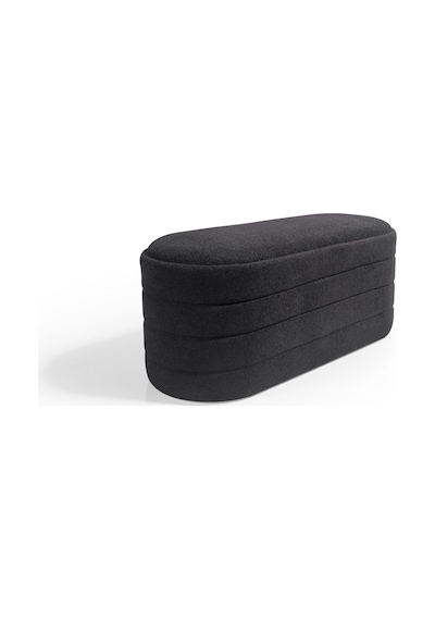 Bench Puf - Yatak Ucu Bench - Cnc Çizgili Modern Bench Modelleri -oturma Bankı -küçük Koltuk Siyah