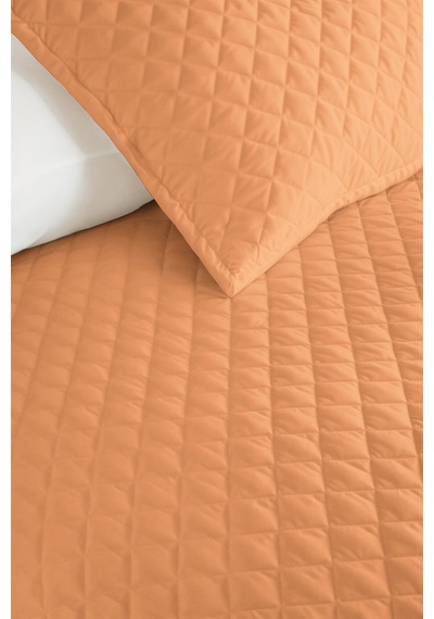 Somon Kapitone Tek Kişilik Pike Takımı - Modern Düz Bakır 160x220 Cm Mevsimlik Yatak Örtüsü Puslu Halı Pususu
