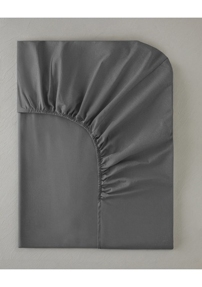 Pure Pamuk Tek Kişilik Lastikli Çarşaf 100x200 Cm Antrasit