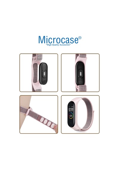 Xiaomi Mi Band 5-6-7 Hasır Örgü Desenli Esnek Kordon Kayış - KY47