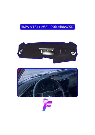 Bmw E34 Airbagsiz 1988-1996 Torpido Örtüsü Güneşten Korur Kolay Montaj Tam Uyum C95