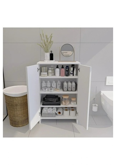 Banyo Düzenleyici Mutfak Rafı Banyo Dolabı Çok Amaçlı Dolap 5 Katlı Mutfak Düzenleyici Banyo Beyaz
