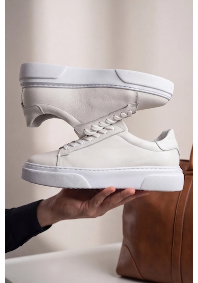 Prestige Sneaker Hakiki Deri Beyaz Erkek Sneaker, Ergonomik Kalın Ve Yumuşak Tabanlı Bağcıklı ... Prestige Sneaker Hakiki Deri Beyaz Erkek Sneaker, Ergonomik Kalın Ve Yumuşak Tabanlı Bağcıklı ...