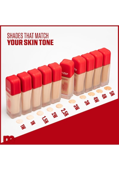 Make Up Maruderm Pürüzsüz Görünüm Sağlayan Yarı Mat Bitişli Uzun Süre Kalıcı Fondöten 2w 30 Ml Çok Renkli