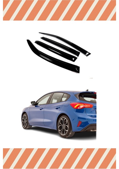 Ford Focus 4 Hb 2015-2018 Modellerine Özel 4'lü Mügen Tip Cam Rüzgarlığı