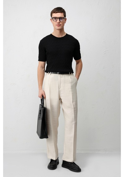 Antioch Lyocell Relaxed Fit Pileli Erkek Pantolon Taş