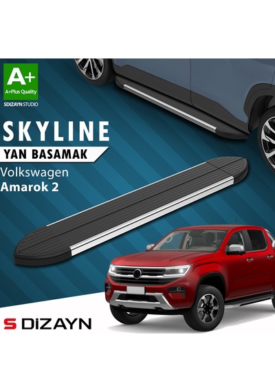 S-dizayn Vw Amarok 2 Skyline Krom Yan Basamak 203 Cm 2023 Üzeri A+ Kalite