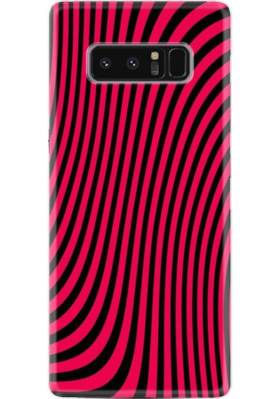 Samsung Uyumlu Galaxy Note 8 Kılıf Silikon Black Pink 1671