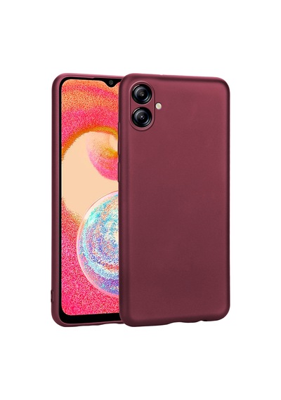 Zore Samsung Galaxy Uyumlu A04e Kılıf Omsy Premier Silikon Kapak - Mürdüm