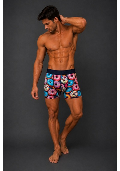 Brem Handsome Donut Desenli Erkek Boxer Çok Renkli