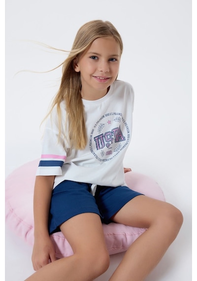 U.s. Polo Assn. Kız Çocuk Beyaz Şort Takım Beyaz