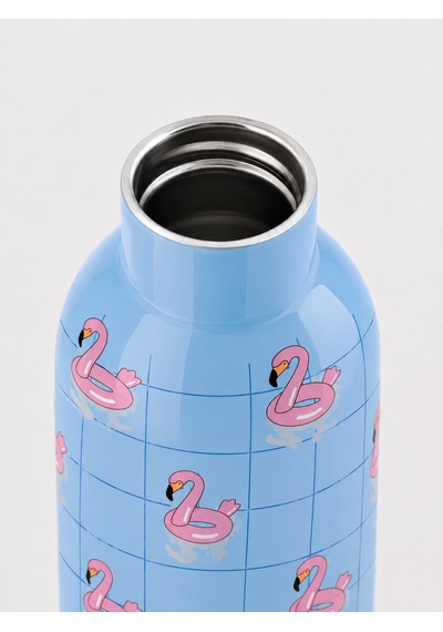 Mamawata Flamingos Paslanmaz Çelik Termos Matara 470 Ml Sızdırmaz Yalıtımlı Suluk Açık Mavi