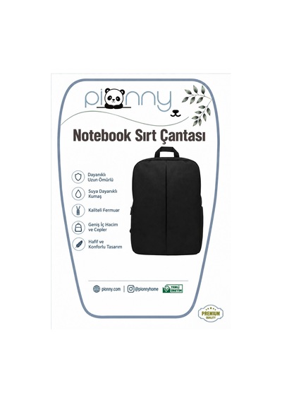 Pionny Notebook Sırt Çantası - Siyah