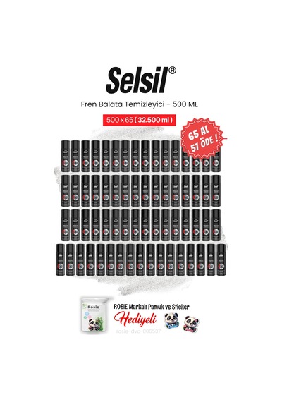 Selsil 65 Al 57 Öde, 500 Ml Fren Balata Temizleyici Sprey Ve Rosie Pamuk 500 ML