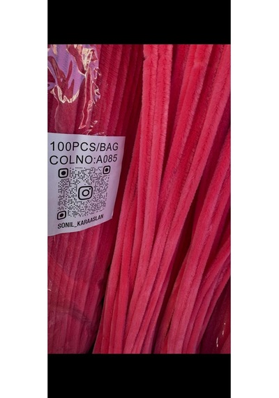 Şönil 100 Lü Açık Nar Çiçeği Renk Kod A085 30 Cm - Yoğun Tüylü Çubuğu Tel El İşi 100 Lü Paket