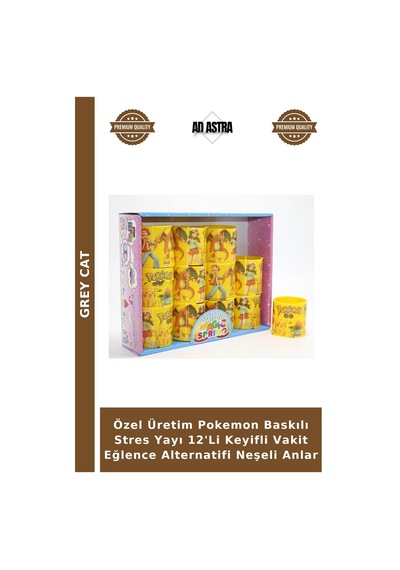 Özel Üretim Pokemon Baskılı Yayı 12'li Keyifli Vakit Eğlence Alternatifi Neşeli Anlar