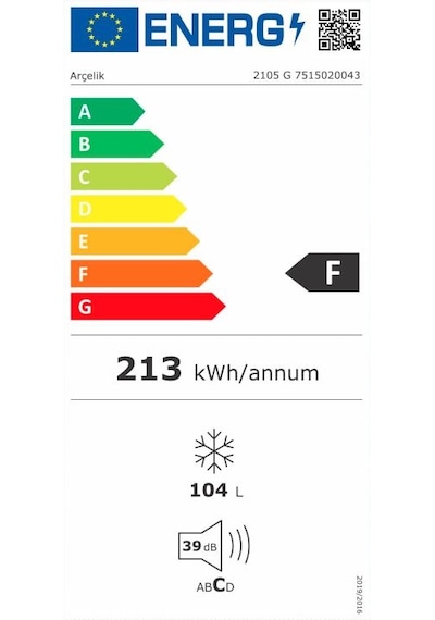 Arçelik 2105 G 104 LT Sandık Tipi Derin Dondurucu