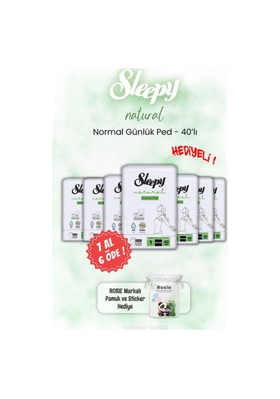 7 Al 6 Öde Sleepy Natural Normal Günlük Ped 40'lı Ve Rosıe