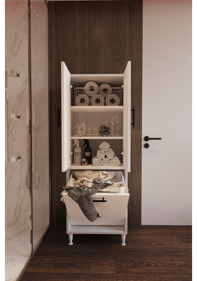 Orkide Çamaşır Sepetli 2 Kapaklı Çok Amaçlı Dolap Banyo Kirli Çamaşır Dolabı Beyaz Orkide Çamaşır Sepetli 2 Kapaklı Çok Amaçlı Dolap Banyo Kirli Çamaşır Dolabı Beyaz