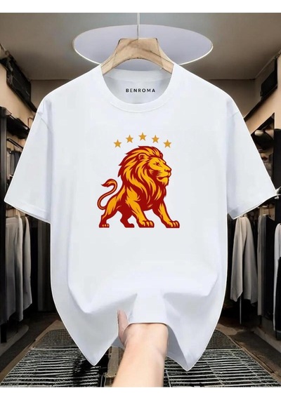 Şampiyon Baskılı Unisex Tişört BEYAZ