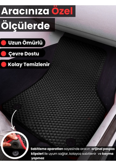 Toyota-hilux- 2004-2015 İçin Eva İç Paspas Takımı Metal Topukluk Dahil