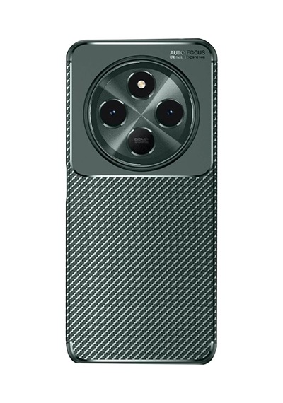 Xiaomi Redmi 14c Uyumlu Kılıf Auto Focus Karbon Kapak - Koyu Yeşil