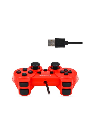 Kablolu Pc Gamepad D-ınput & X-ınput Destekli Çift Titreşimli Usb Oyun Kolu Kırmızı Diğer