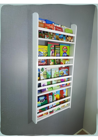 Carmen 4 Raflı Montessori Kitaplık - Kendin Yap Kitaplığı - Mdf 5 Beyaz