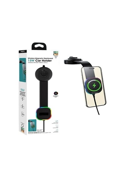 Kablosuz 15w Şarj Mıknatıslı Torpido Üstü Rgb Işıklı Araç Içi Tel