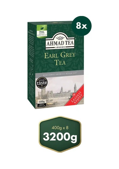 Ahmad Tea Early Grey Dökme Siyah Çay 8 Li Avantaj Paket 3.2 Kg 8 X 400 Gr