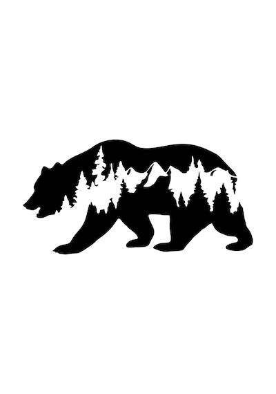 Sticker Usta Quart Ayı Off Road Bear Off Road Hayvan Doğa Oto Sticker Siyah 20 X 10 Cm
