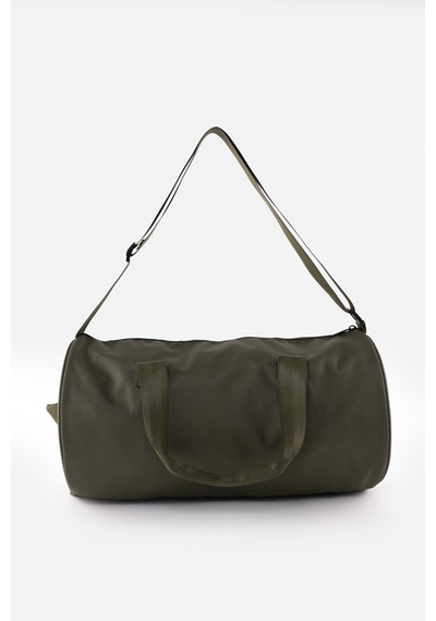 İcone Bag Unisex Spor Çanta Silindir Model, Baskılı, Ön Ve İç Cepli, Yan Saplı, Ayarlanabilir Omuz Askılı Haki