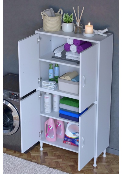 Eliusta Nuve Geniş Depolama Alanlı Dolap 75 Cm Banyo/mutfak Çok Fonksiyonlu 75x138x32,5 Cm Saklama Dolabı Beyaz Eliusta Nuve Geniş Depolama Alanlı Dolap 75 Cm Banyo/mutfak Çok Fonksiyonlu 75x138x32,5 Cm Saklama Dolabı Beyaz