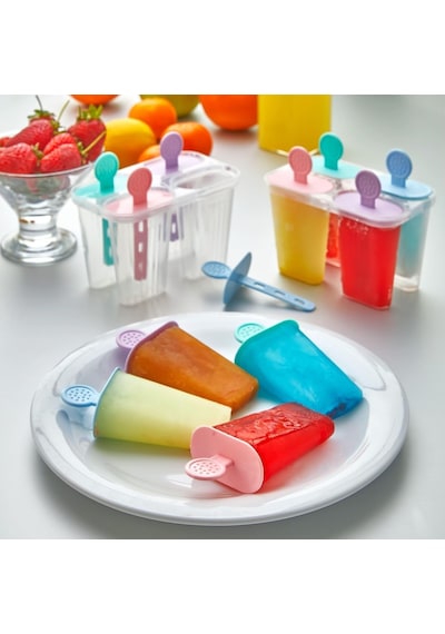 Dondurma Yapma Aparatı Meybuz Kabı Ev Tipi Pratik Dondurma Kalıbı 6 Bölmeli Buz Kalıbı