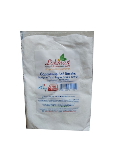 Lokman Öğütülmüş Saf Boraks Sodyum Tuzu Beyaz Borax 100 G