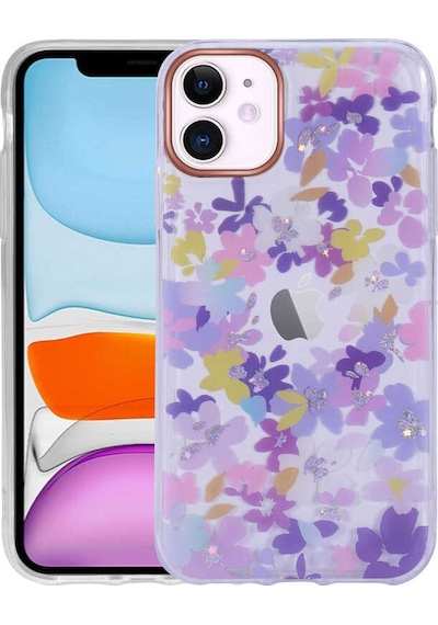 Mobilteam Apple iPhone 11 Uyumlu Desenli Simli Sert İnka Kılıf-no4 NO4