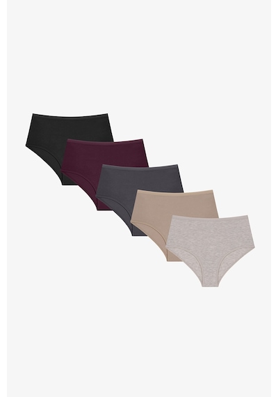 Penti Dark Mauve Yüksek Bel 5li Slip Külot Çok Renkli