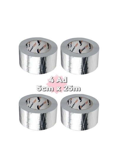 Takviyeli Alüminyum Folyo Bant 4 Adet 50Mm X 25Metre Yanmaz Folyo