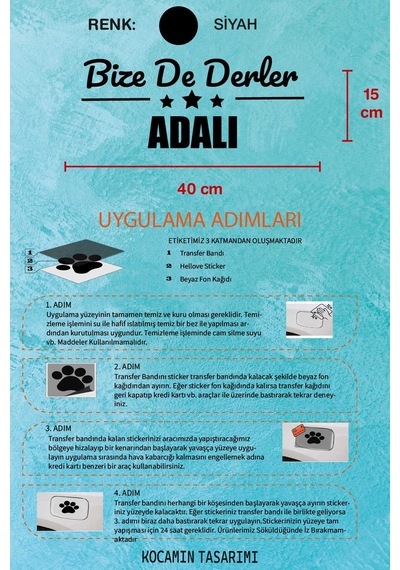 İstanbul Adalar Siyah Çıkartma İstanbul Bize De Derler Adalı 40x15 Cm Araç Etiketi 40 CM - Siyah